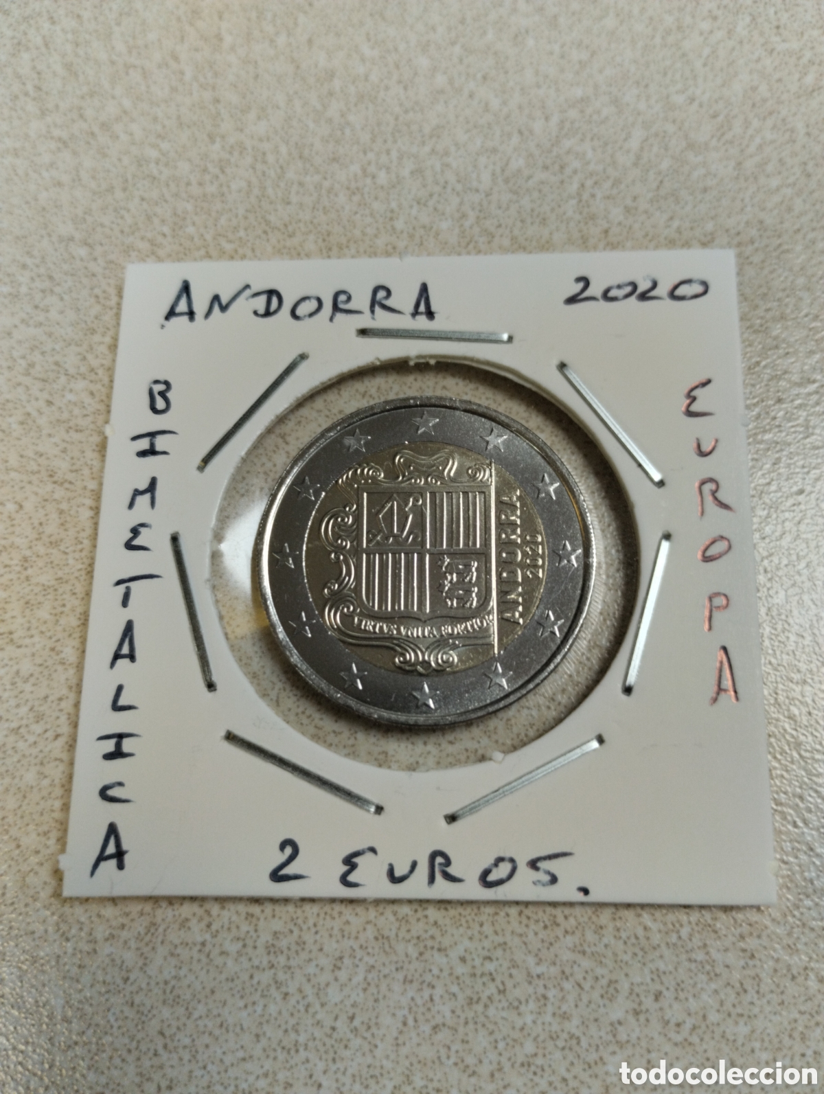 Euros: Moneda 2 euros Andorra a&ntilde;o 2020 sin circular encartonada