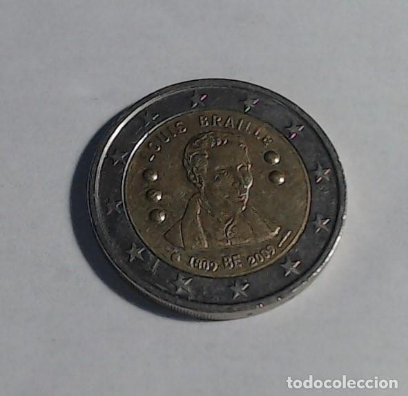 Euros: Moneda 2 &euro; B&eacute;lgica 2009 Louis Braille