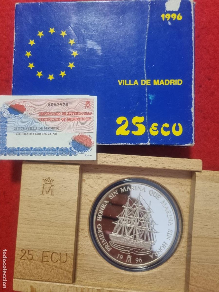 Euros: MONEDA 25 ECUS PLATA 1996 VILLA DE MADRID CINCUENTIN 10 ONZAS 168,75 GR. ORIGINAL T
