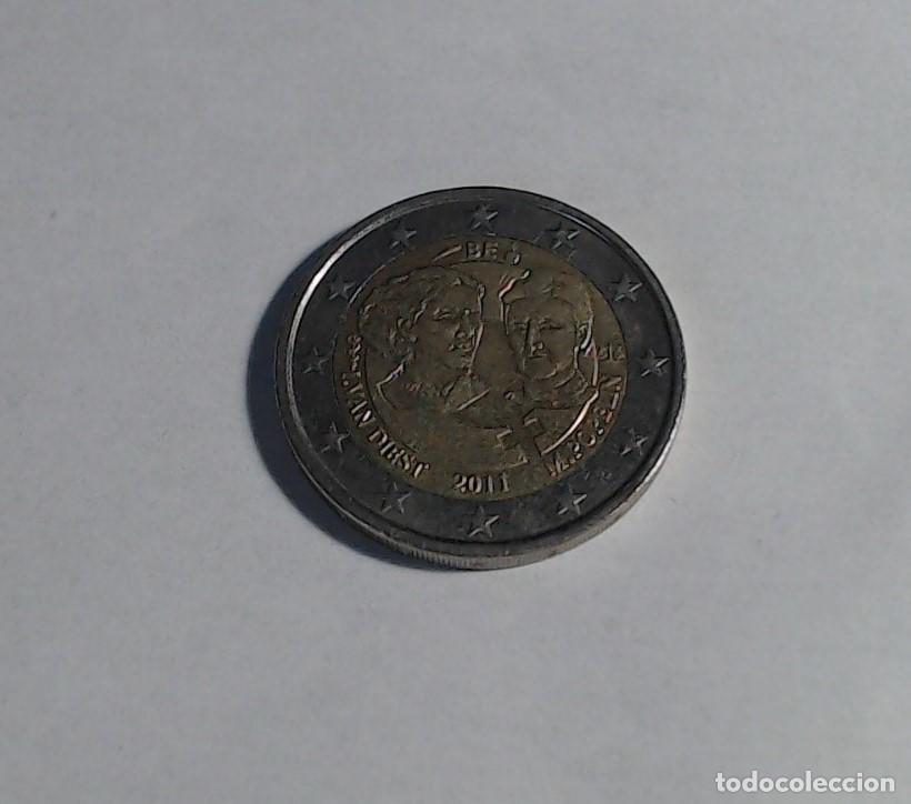 Euros: Moneda 2 euros B&eacute;lgica a&ntilde;o 2011 I. Van priest y M. Popel&iacute;n