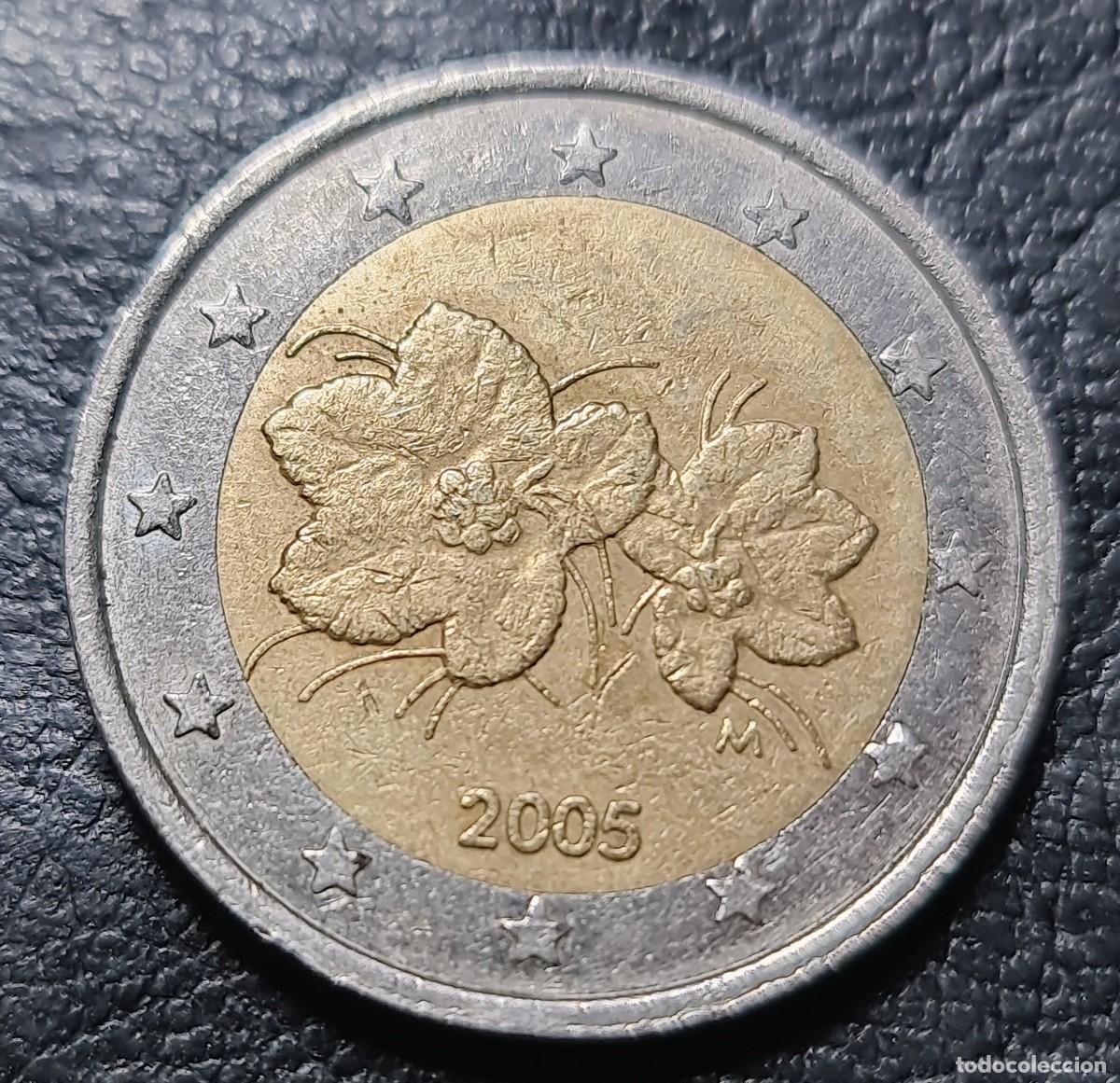 Euros: Finlandia 2005 2 euros moneda com&uacute;n flor Rubus