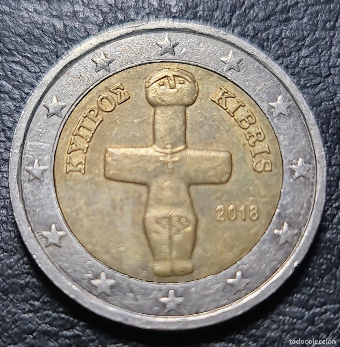 Euros: Chipre 2018 2 euros moneda com&uacute;n &iacute;dolo Cruz