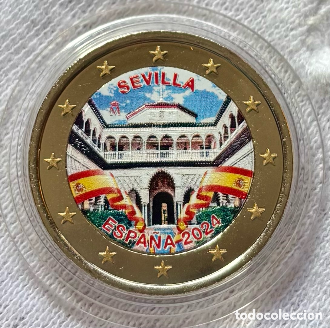 Euros: Moneda 2 Euros 2024 SC Coloreada Sevilla. Euro &euro; Color Conmemorativa Espa&ntilde;a