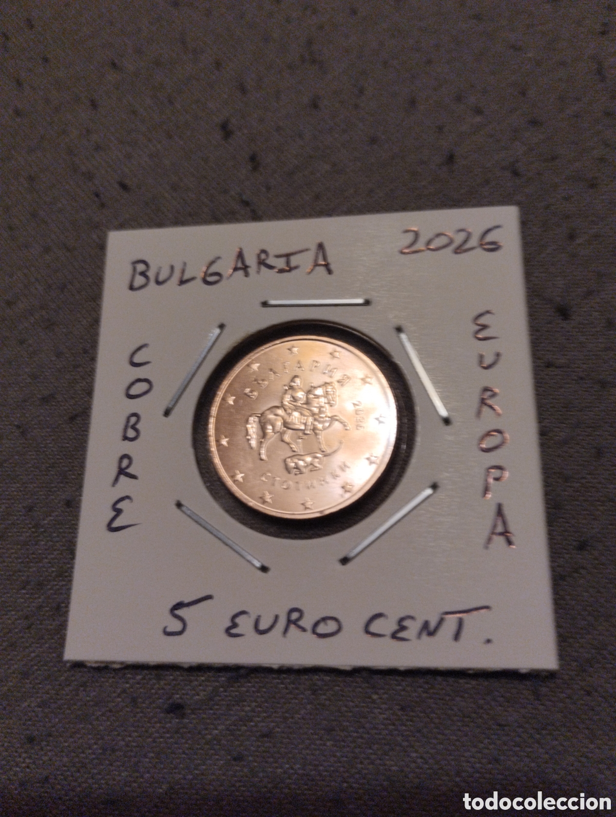 Euros: Moneda 5 euro cent Bulgaria a&ntilde;o 2026 sin circular encartonada