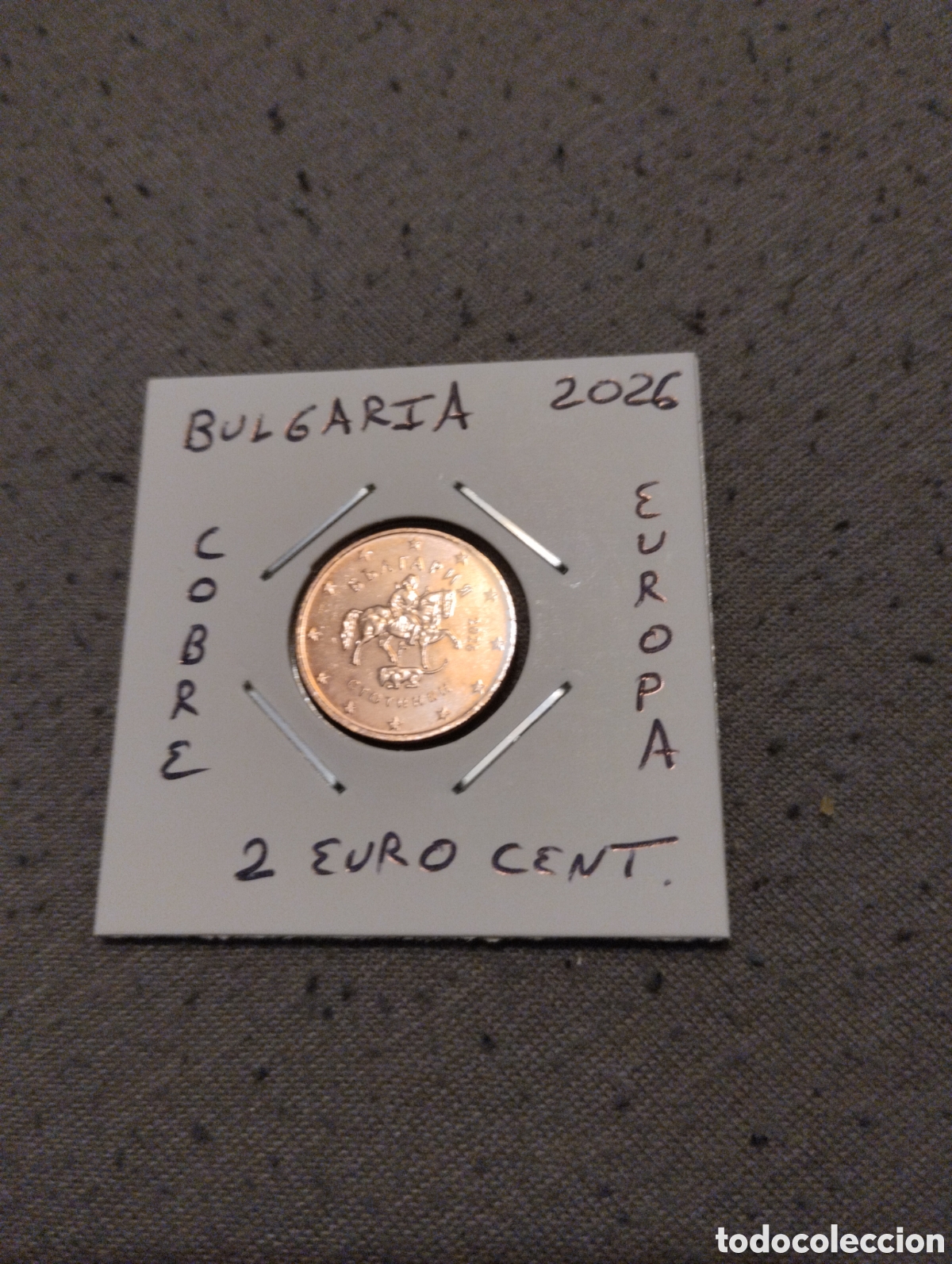 Euros: Moneda 2 euro cent Bulgaria a&ntilde;o 2026 sin circular encartonada