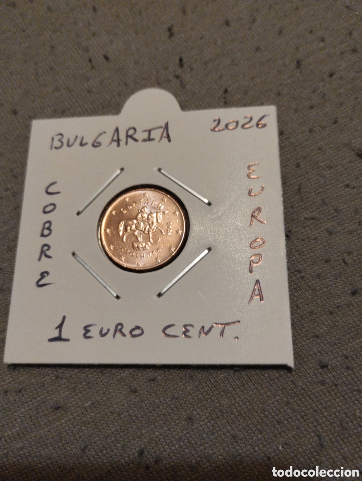 Euros: Moneda 1 euro cent Bulgaria a&ntilde;o 2026 sin circular encartonada