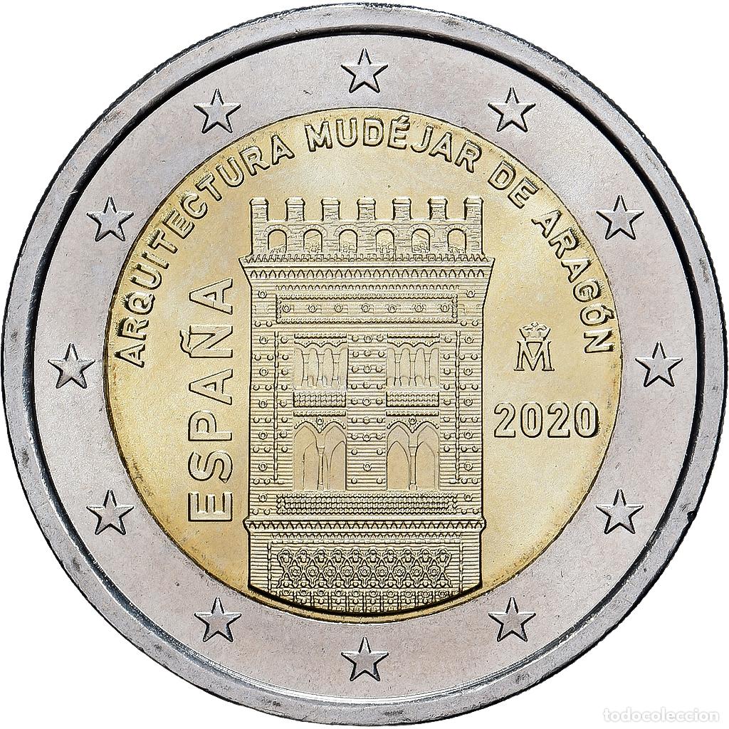 Euros: [#1545653] Espa&ntilde;a, 2 Euro, Mudejar Architecture of Aragon, 2020, Madrid, Bimet&aacute;lico, FDC