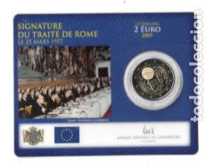 Euros: LUXEMBURGO 2007. COINCARD 2 EUROS. FIRMA DEL TRATADO DE ROMA.