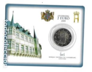 Euros: LUXEMBURGO 2009. COINCARD 2 EUROS. GD ENRIQUE Y GD&ordf;. CARLOTA