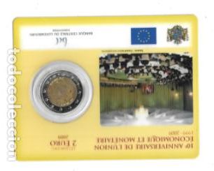 Euros: LUXEMBURGO 2009. COINCARD 2 EUROS. 10&ordm; ANIVERSARIO DE LA UNION ECONOMICA Y MONETARIA. EMU.