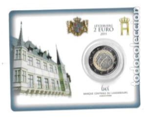 Euros: LUXEMBURGO 2010. COINCARD 2 EUROS. 50&ordm; ANIVERSARIO DEL NOMBRAMIENTO DE JEAN BENOIT COMO GD HEREDERO.