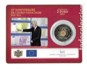 Euros: LUXEMBURGO 2012. COINCARD 2 EUROS. 10&ordm; ANIVERSARIO DEL EURO.
