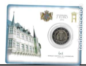 Euros: LUXEMBURGO 2014. COINCARD 2 EUROS. 50&ordm; ANIVERSARIO DE LA ASCENSION AL TRONO DEL GD JEAN.
