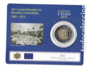 Euros: LUXEMBURGO 2015. COINCARD 2 EUROS. XXX ANIVERSARIO DE LA BANDERA EUROPEA.