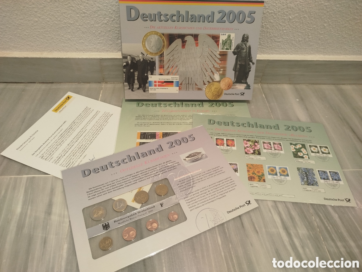 Euros: Carpeta Oficial Coleccionista Alemania 2005 &ndash; Monedas Euro y Sellos