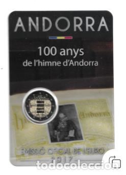 Euros: ANDORRA 2017. COINCARD DE 2 &euro; DE 100 A&Ntilde;OS DEL HIMNO DE ANDORRA.