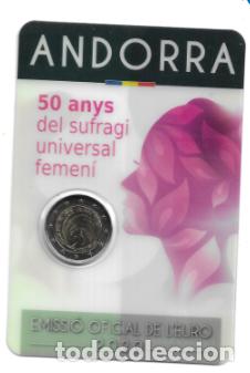 Euros: ANDORRA 2020. CONCARD DE 2 &euro; DE LOS 50 A&Ntilde;OS DEL SUFRAGIO UNIVERSAL FEMENINO.