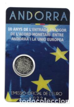 Euros: ANDORRA 2022. CONCARD DE 2 &euro; DE 10 A&Ntilde;OS DE LA ENTRADA EN VIGOR DE LA EMU.