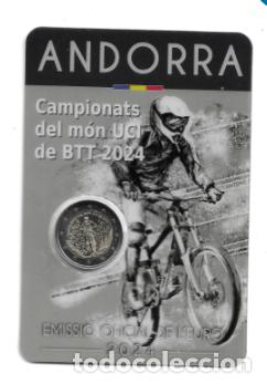 Euros: ANDORRA 2024. COINCARD DE 2 &euro; DEL CAMPEONATO DEL MUNDO DE UCI DE BTT 2024.