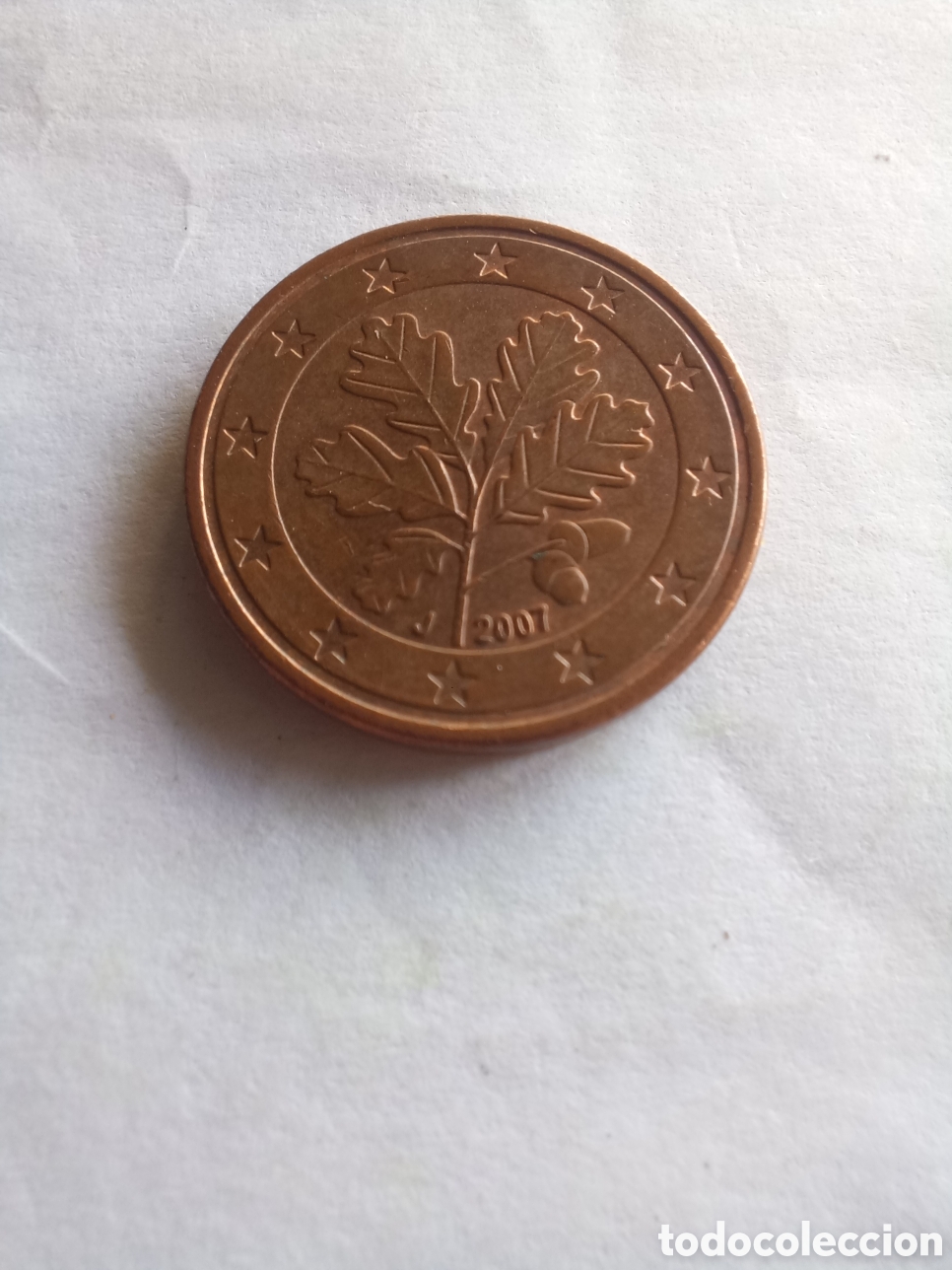 Euros: MONEDA 5 C&Eacute;NTIMOS DE EURO ALEMANIA - A&Ntilde;O 2007, CECA J (HOJAS DE ROBLE)
