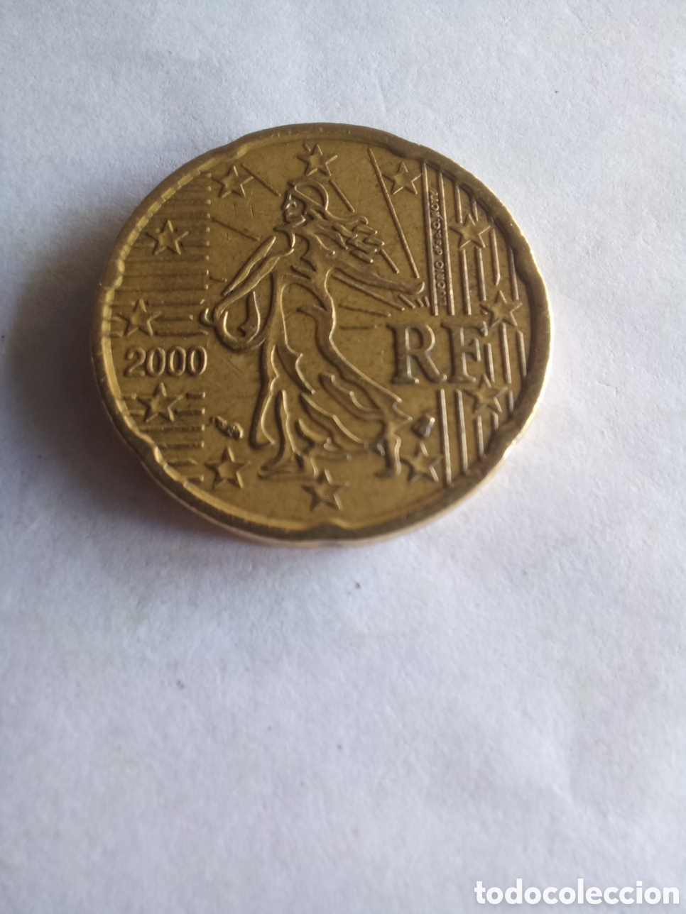 Euros: MONEDA 20 C&Eacute;NTIMOS DE EURO FRANCIA - A&Ntilde;O 2000 (SEMBRADORA)