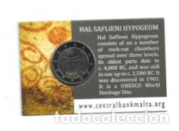 Euros: MALTA 2022. COINCARD 2 EUROS CONMEMORATIVOS DEHAL SAFLIENI HYPOGEUM. MALTA SITIOS PREHISTORICOS.