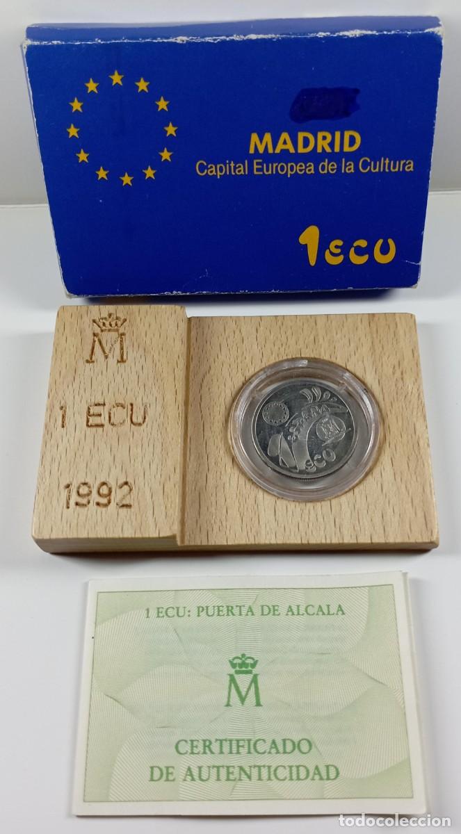 Euros: Moneda de Espa&ntilde;a 1 ecu de 1992 Madrid Capital Europea de la cultura, de plata (con estuche)