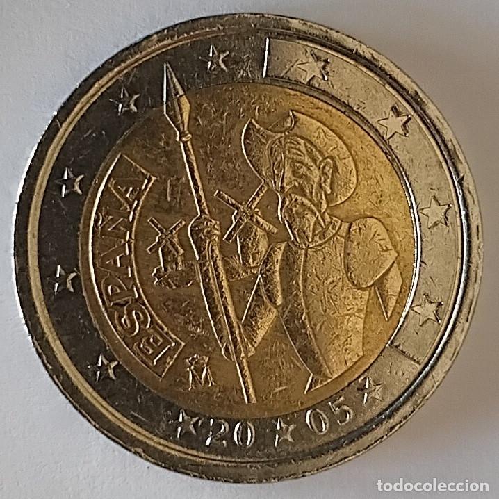 Euros: ESPA&Ntilde;A 2 euros 2005 Don Quijote