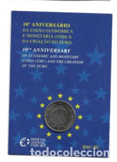 Euros: PORTUGAL 2009. COINCARD DE 2 &euro; DEDICADO AL 10&ordm; DE LA UNION ECONOMICA Y MONETARIA (EMU)