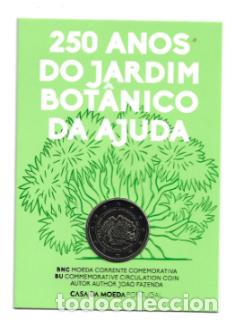 Euros: PORTUGAL 2018. COINCARD DE 2 &euro; DEDICADO AL 250 A&Ntilde;OS DEL JARDIN BOTANICO DE AJUDA.