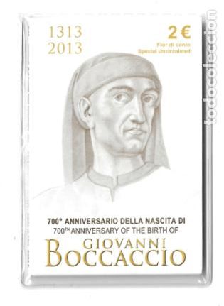 Euros: ITALIA 2013. COINCARD DE 2 &euro; DEDICADO AL 700 ANIVERSARIO DEL NACIMIENTO DE GIOVANNI BOCCACCIO..