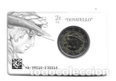 Euros: ITALIA 2016. COINCARD DE 2 MONEDAS DE 2 &euro; DEDICADO AL 550 ANIVERSARIO DE LA MUERTE DONTELLO.