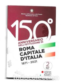Euros: ITALIA 2021. COINCARD DE 2 &euro; DEDICADO AL 150 ANIVERSARIO DE ROMA CAPITAL DE ITALIA.