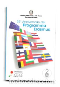Euros: ITALIA 2022. COINCARD DE 2 &euro; DEDICADO AL 35&ordm; ANIVERSARIO DEL PROGRAMA ERASMUS.
