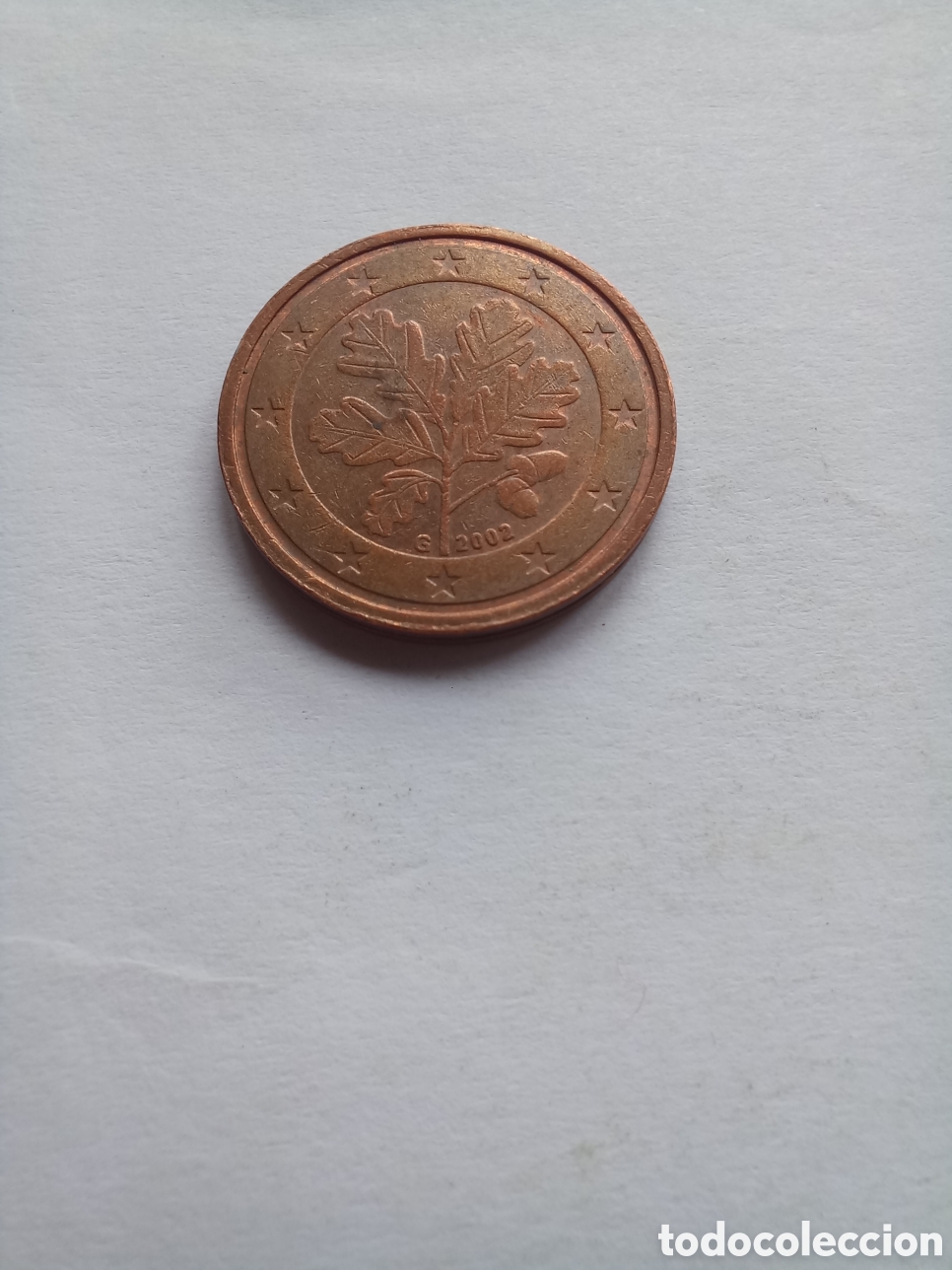 Euros: MONEDA 2 C&Eacute;NTIMOS DE EURO ALEMANIA - A&Ntilde;O 2002, CECA G (HOJAS DE ROBLE)