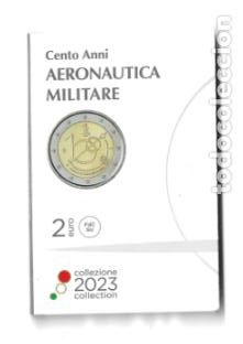Euros: ITALIA 2023. COINCARD DE 2 &euro; DEDICADO A 100 A&Ntilde;OS DE LA AERONAUTICA MILITAR.