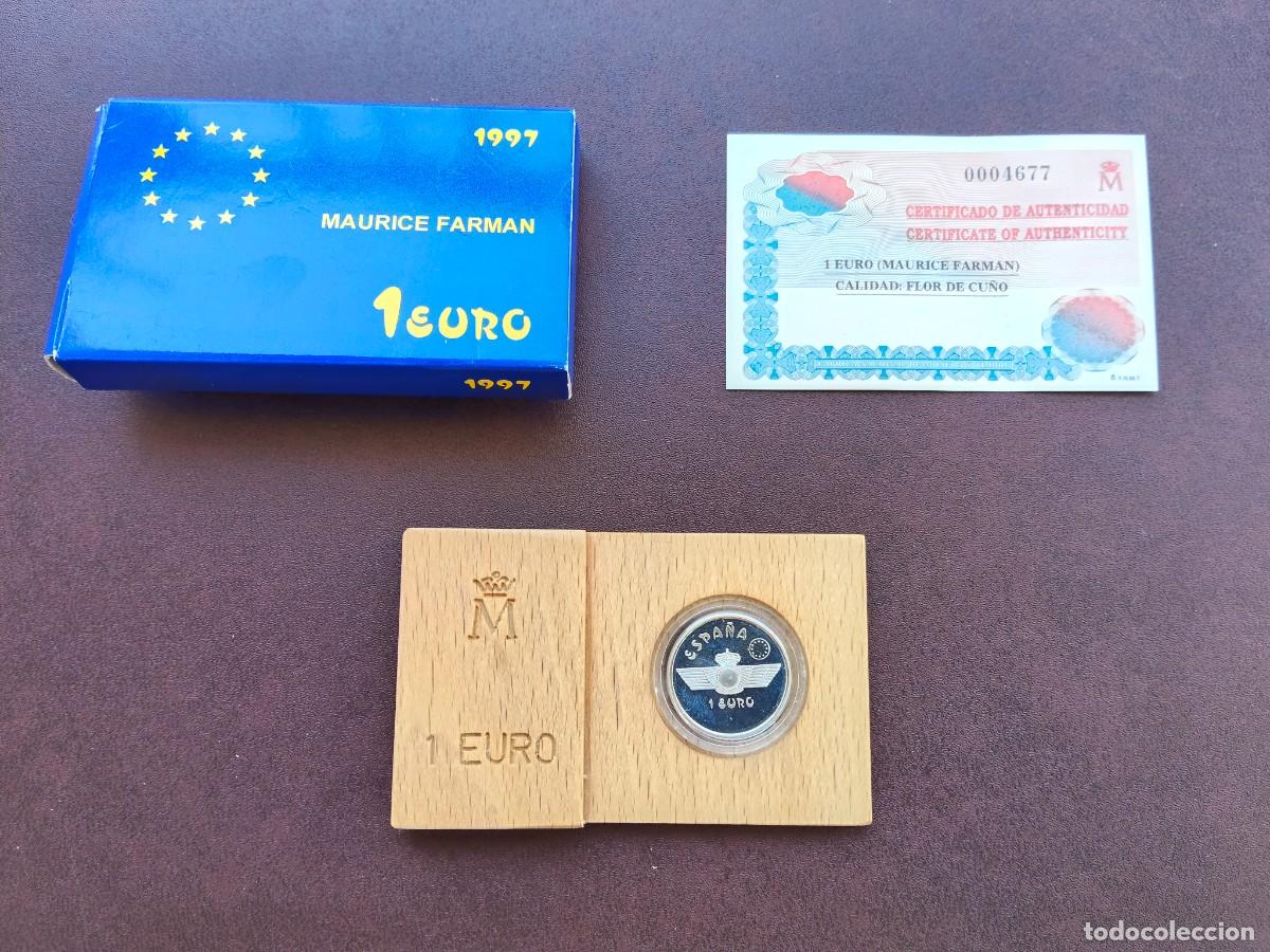 Euros: MONEDA DE 1 EURO DEL A&Ntilde;O 1997 MAURICE FARMAN (DE PLATA) ORIGINAL%