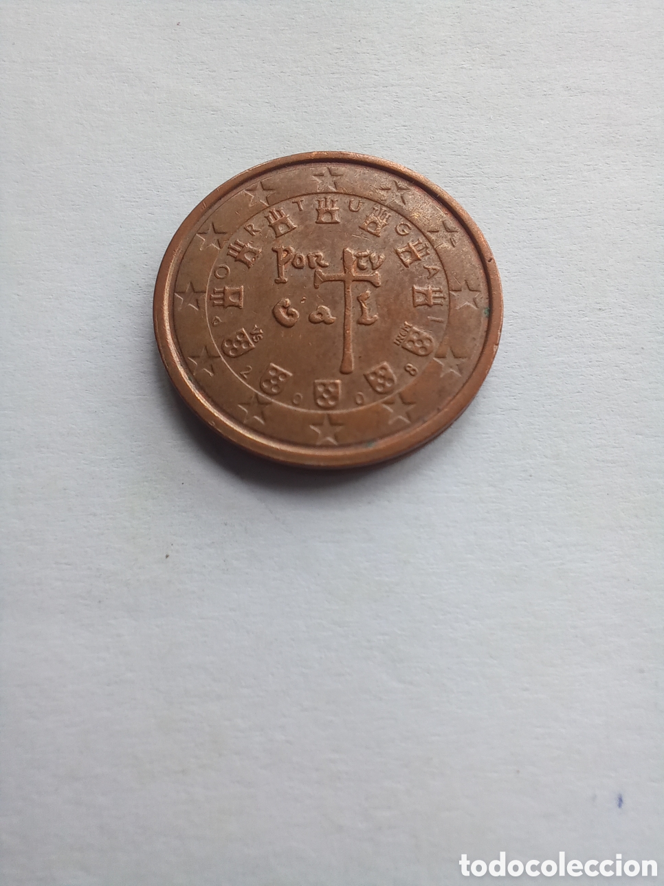 Euros: MONEDA 2 C&Eacute;NTIMOS DE EURO PORTUGAL - A&Ntilde;O 2008 (ANAGRAMA REAL)