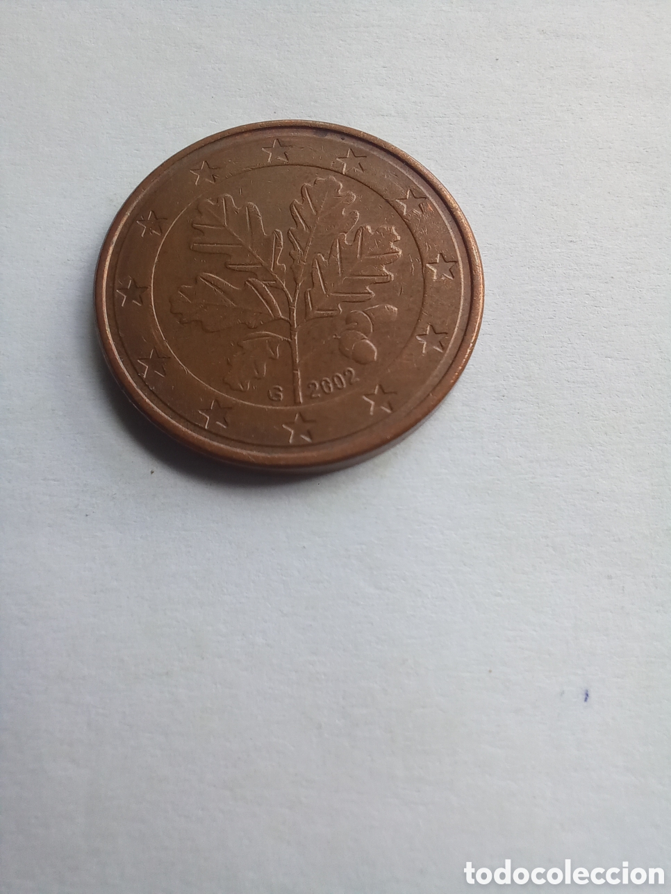 Euros: MONEDA 5 C&Eacute;NTIMOS DE EURO ALEMANIA - A&Ntilde;O 2002, CECA G (HOJAS DE ROBLE)