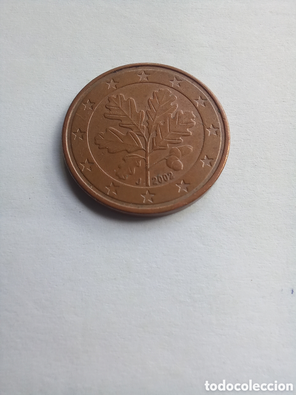 Euros: MONEDA 5 C&Eacute;NTIMOS DE EURO ALEMANIA - A&Ntilde;O 2002, CECA J (HOJAS DE ROBLE)