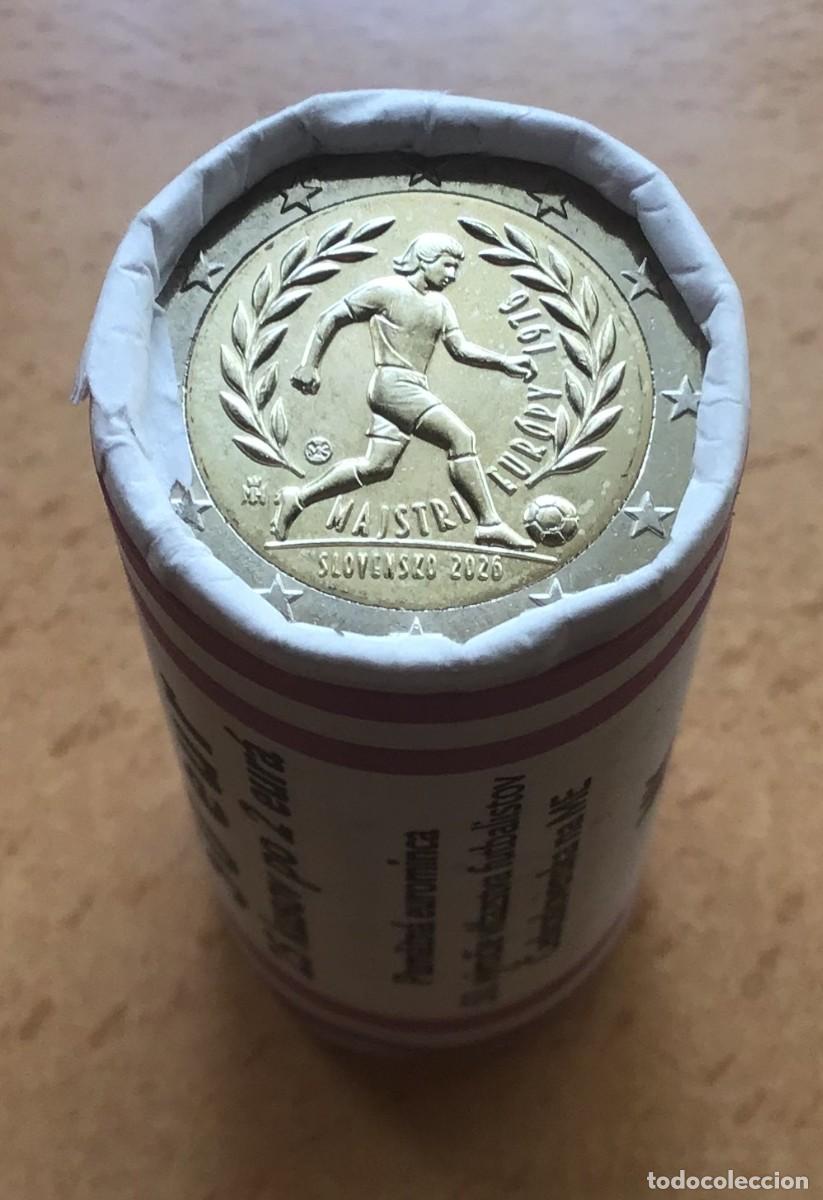 Euros: 2 euros conmemorativos de Eslovaquia. Triunfo en la Eurocopa del a&ntilde;o 1976. A&ntilde;o 2026. Sin circular