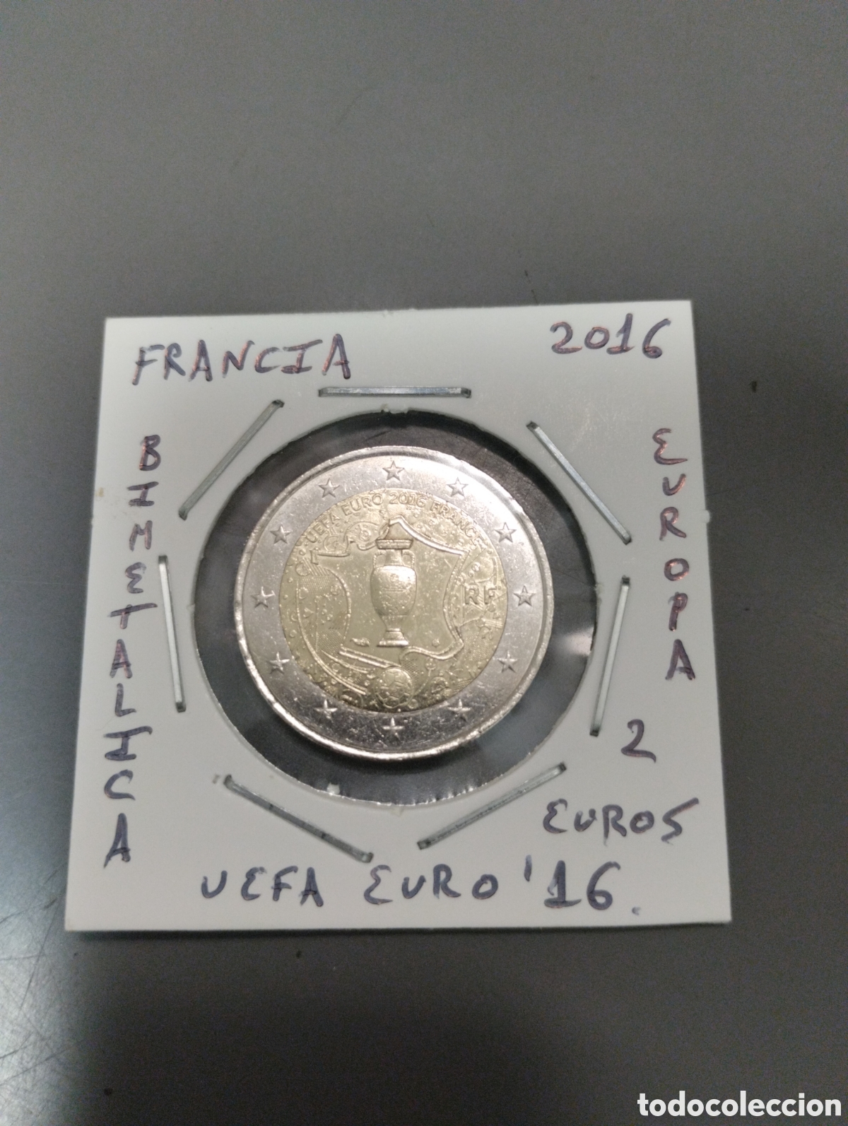 Euros: Moneda 2 euros Francia 2016 Eurocopa mbc encartonada