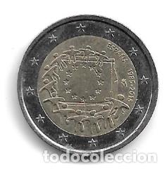 Euros: ESPA&Ntilde;A 2015. MONEDA 2 &euro; CONMEMORATIVA DEL XXX ANIVERSARIO DE LA BANDERA EUROPEA. CIRCULADA.