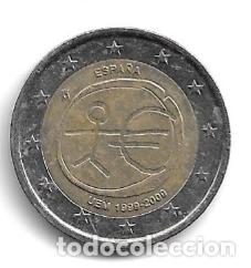 Euros: ESPA&Ntilde;A 2009. MONEDA 2 &euro; CONMEMORATIVA DE LA UNION ECONOMICA Y MONETARIA (EMU). CIRCULADA.