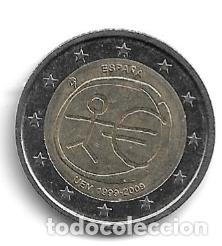 Euros: ESPA&Ntilde;A 2009. MONEDA 2 &euro; CONMEMORATIVA DE LA UNION ECONOMICA Y MONETARIA (EMU). CIRCULADA.