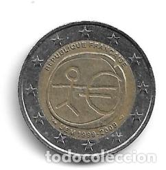 Euros: FRANCIA 2009. MONEDA 2 &euro; CONMEMORATIVA DE LA UNION ECONOMICA Y MONETARIA (EMU). CIRCULADA.