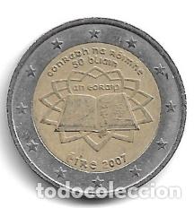 Euros: IRLANDA 2007. MONEDA 2 &euro; CONMEMORATIVA DEL TRATADO DE ROMA (TDR). CIRCULADA.