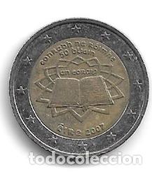 Euros: IRLANDA 2007. MONEDA 2 &euro; CONMEMORATIVA DEL TRATADO DE ROMA (TDR). CIRCULADA.