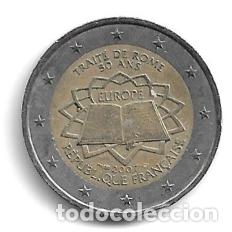 Euros: FRANCIA 2007. MONEDA 2 &euro; CONMEMORATIVA DEL TRATADO DE ROMA (TDR). CIRCULADA.
