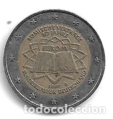 Euros: ALEMANIA 2007. MONEDA 2 &euro; CONMEMORATIVA DEL TRATADO DE ROMA (TDR). CIRCULADA.